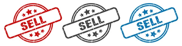 Vender Selo Vender Rodada Sinal Isolado Vender Conjunto Etiquetas —  Vetores de Stock