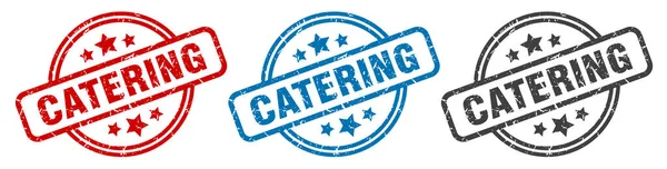 Sello Catering Catering Ronda Signo Aislado Set Etiquetas Catering — Vector de stock
