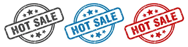 Hot Sale Stempel Heißer Verkauf Rund Isolierte Zeichen Hot Sale — Stockvektor