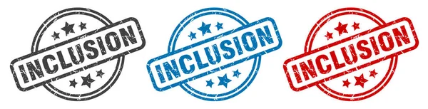 Sello Inclusión Inclusión Ronda Signo Aislado Set Etiquetas Inclusión — Archivo Imágenes Vectoriales