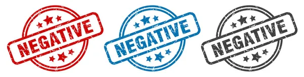 Negative Stamp Negative Isolated Sign Negative Label Set — Stock Vector
