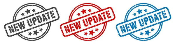 Neuer Update Stempel Neues Update Rund Isoliertes Schild Neues Update — Stockvektor