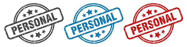 Persönlicher Stempel Persönliche Runde Isoliertes Zeichen Persönliches Etikettenset — Stockvektor