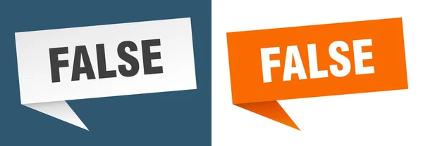 Falsk Banner Falsk Tale Boble Etiket Sæt Falsk Tegn – Stock-vektor