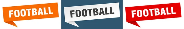 Bandiera Del Football Set Etichetta Bolla Discorso Calcio Segno Del — Vettoriale Stock