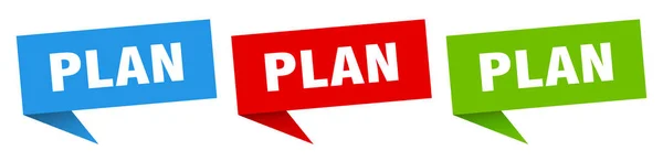 Plano Banner Plano Conjunto Etiqueta Bolha Fala Sinal Plano —  Vetores de Stock