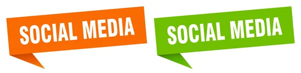 Banner Mídia Social Social Media Discurso Bolha Rótulo Definido Sinal — Vetor de Stock
