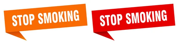停止吸烟横幅 停止吸烟的语音泡沫标签设置 戒烟标志 — 图库矢量图片