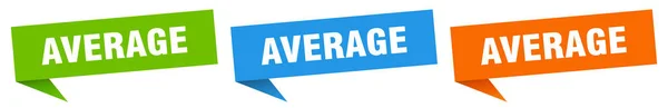Average Banner Average Speech Bubble Label Set Average Sign — Stock Vector