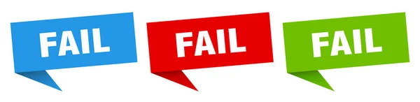 Fail Banner Провалить Набор Этикеток Речи Знак Неудачи — стоковый вектор