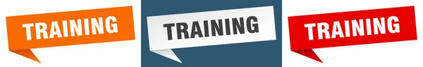Trainingsbanner Training Sprechblase Etikett Gesetzt Ausbildungszeichen — Stockvektor