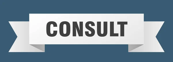 Consult Ribbon Consult Isolated Band Sign Consult Banner — Stock Vector