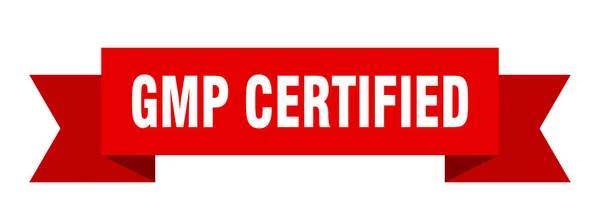 Gmp Cinta Certificada Gmp Certificado Signo Banda Aislada Banner Certificado — Archivo Imágenes Vectoriales