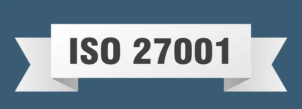 Izo 27001 Stuha Izo 27001 Izolované Pásmo Znamení Nápis Iso — Stockový vektor