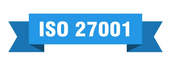 Izo 27001 Stuha Izo 27001 Izolované Pásmo Znamení Nápis Iso — Stockový vektor