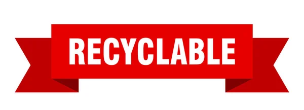 Ruban Recyclable Panneau Isolant Recyclable Bannière Recyclable — Image vectorielle