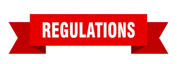 Nastro Regolamenti Regolamento Isolata Banda Segno Banner Regolamenti — Vettoriale Stock