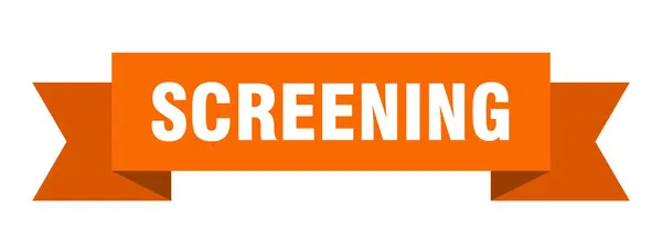Nastro Screening Segnale Isolante Della Banda Screening Banner Screening — Vettoriale Stock