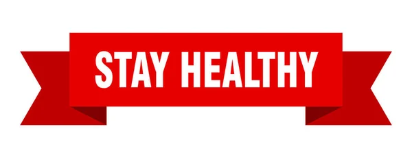 Sağlıklı Kalın Sağlıklı Izole Bant Işareti Sağlıklı Bayrak Kal — Stok Vektör