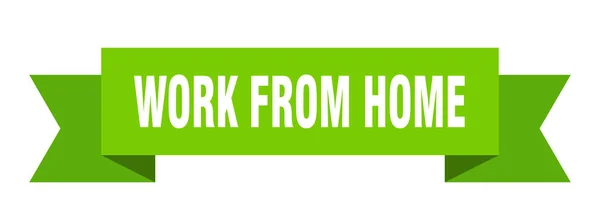 Δουλειά Από Σπίτι Κορδέλα Εργασία Από Σπίτι Απομονωμένη Πινακίδα Μπάντα — Διανυσματικό Αρχείο