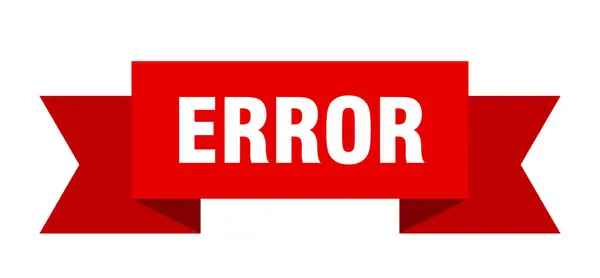 Error Ribbon Error Isolated Band Sign Error Banner — Stock Vector