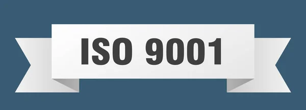 Iso 9001 Band Isolerad Bandskylt Iso 9001 Iso 9001 Banderoll — Stock vektor