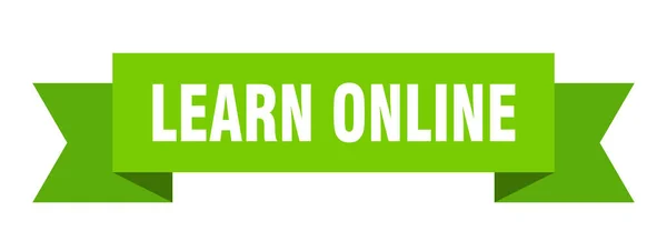 온라인 리본을 합니다 온라인에서 고립된 사인을 온라인 현수막을 배우기 — 스톡 벡터