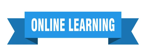 Online Leerlint Online Leren Geïsoleerde Band Teken Banner Voor Online — Stockvector
