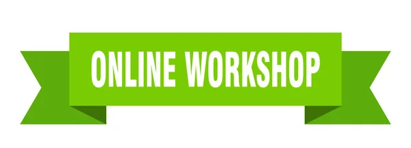 Nastro Officina Online Officina Online Isolata Banda Segno Banner Workshop — Vettoriale Stock