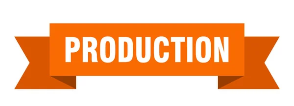 Cinta Producción Señal Banda Aislada Producción Banner Producción — Vector de stock