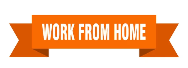 Δουλειά Από Σπίτι Κορδέλα Εργασία Από Σπίτι Απομονωμένη Πινακίδα Μπάντα — Διανυσματικό Αρχείο
