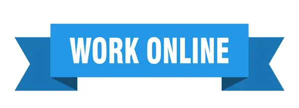 Работать Онлайн Лента Работать Режиме Онлайн Изолированная Группа Знак Работа — стоковый вектор