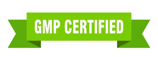 Gmp Cinta Certificada Gmp Certificado Signo Banda Aislada Banner Certificado — Archivo Imágenes Vectoriales