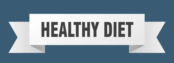 Лента Здорового Питания Здоровой Диеты Изолированный Знак Группы Баннер Здорового — стоковый вектор