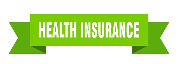Stužka Zdravotního Pojištění Zdravotní Pojištění Izolované Pásmo Znamení Nápis Zdravotní — Stockový vektor