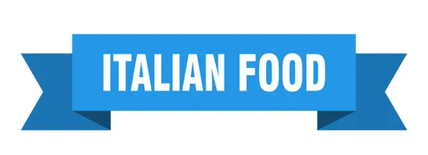 Italienskt Matband Italiensk Mat Isolerat Band Tecken Italiensk Livsmedelsbanderoll — Stock vektor