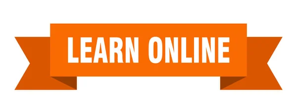 온라인 리본을 합니다 온라인에서 고립된 사인을 온라인 현수막을 배우기 — 스톡 벡터