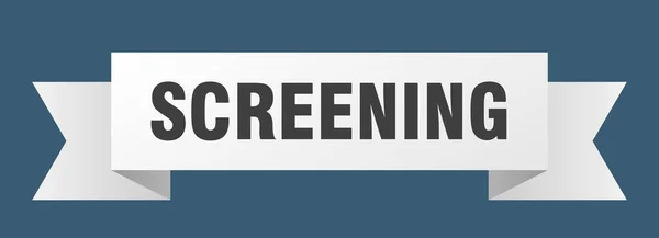 Screening Ribbon Screening Isolated Band Sign Screening Banner — Stock Vector