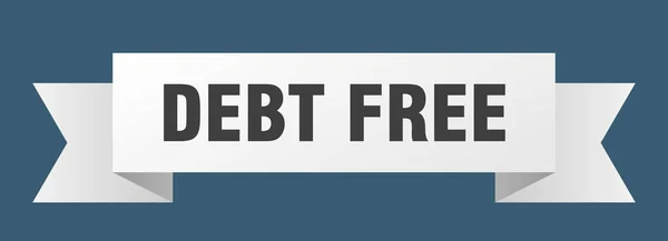 Debt Free Ribbon Debt Free Isolated Band Sign Debt Free — Stock Vector