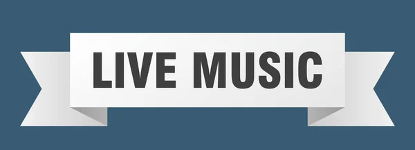 Cinta Música Vivo Música Vivo Signo Banda Aislada Banner Música — Archivo Imágenes Vectoriales