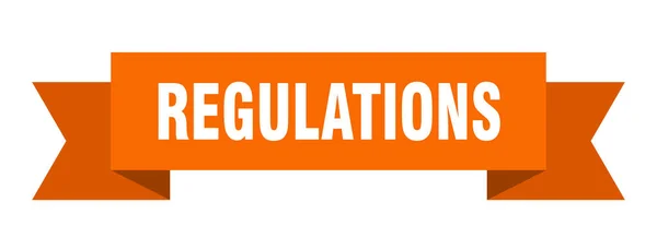 Fita Regulamentos Regulamentos Isolados Sinal Banda Banner Regulamentos —  Vetores de Stock