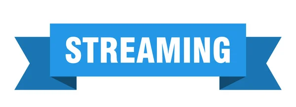 Nastro Streaming Segnale Banda Isolata Streaming Banner Streaming — Vettoriale Stock