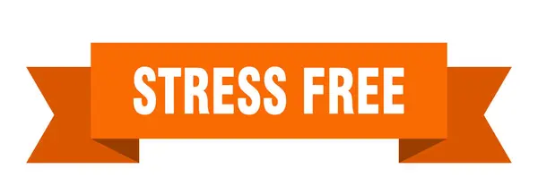 ストレスフリーリボン ストレスフリー孤立したバンドサイン ストレスフリーバナー — ストックベクタ
