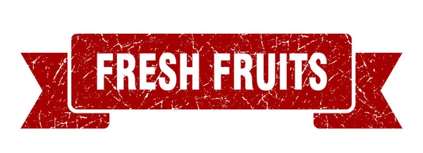 新鮮な果物のリボン 新鮮なフルーツグランジバンドのサイン 新鮮な果物のバナー — ストックベクタ