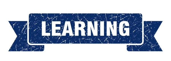 Nastro Apprendimento Imparare Grunge Band Segno Banner Apprendimento — Vettoriale Stock