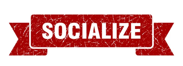 Socializar Cinta Socializar Signo Banda Grunge Socializar Banner — Vector de stock