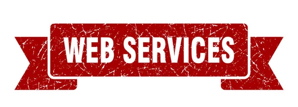 网络服务丝带 Web Services Grunge Band Sign 网络服务横幅 — 图库矢量图片