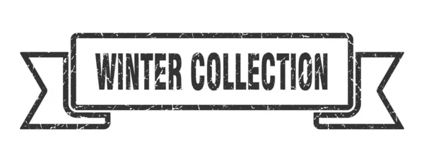 Wintercollectie Lint Wintercollectie Grunge Band Teken Wintercollectie Banner — Stockvector