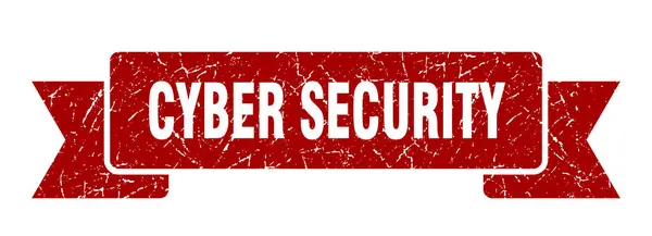 Cyber Sicherheitsband Cyber Security Grunge Band Zeichen Banner Für Cybersicherheit — Stockvektor