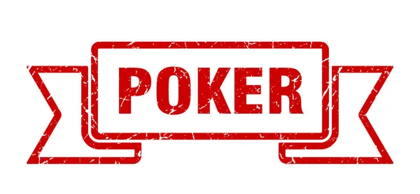 Pokerlint Poker Grunge Band Teken Pokerbanner — Stockvector